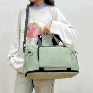 Light green waterproof fitness bag with dry and wet separation for travel and sports