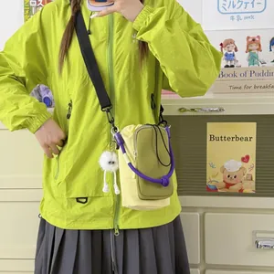 Nylon Mini Crossbody Bag Vibrant Patchwork Water Bottle Bag Phone Bag For Women Outdoor Cycling Daily Small Shoulder Bag