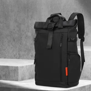 Waterproof Oxford Cloth Roll-Top Backpack For Men Large Capacity Laptop Bag Casual Business Travel Student School Bag Backpack