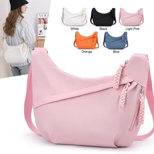 Minimalist Oxford cloth crossbody shoulder bag for women with stylish woven pullers
