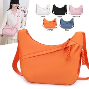 Stylish Oxford crossbody crescent bag for women available in multiple vibrant colors.