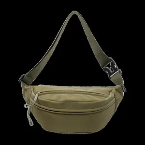 Olive green ripstop waist bag for street style fashion and outdoor sport utility
