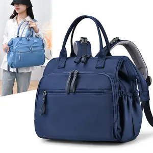 Wasserdichter Wickelrucksack für Babypflege mit Kinderwagenclips und mehreren Fächern