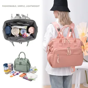 Großer wasserdichter Wickelrucksack mit Kinderwagenhaken und Flaschenhalter