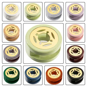 Retro Solid Wood Wax Seal Melting Furnace With Metal Spoon Set Macaron Color DIY Craft Wax Seal Stamp Melting Pot Tools For Gift Office Stationery