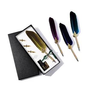 Coffret de stylo à plume vintage européen avec corps en alliage et boîte cadeau élégante