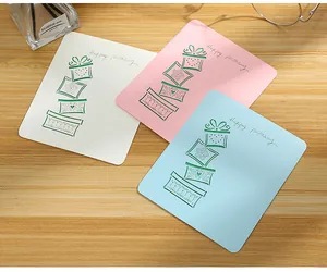 Close-up detail of the hollow-out gift design on colorful creative birthday cards