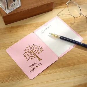 Creative pink hollow greeting card with tree design and JUST FOR YOU text message