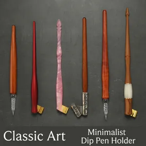 Vintage Spliced Wood Resin Calligraphy Dip Pen Holder For Gothic English Script Writing Handmade Oblique Straight Pen