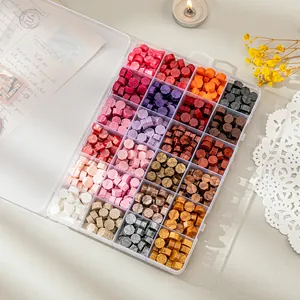 24-compartment sealing wax bead set with vibrant mixed colors for DIY crafts and letters