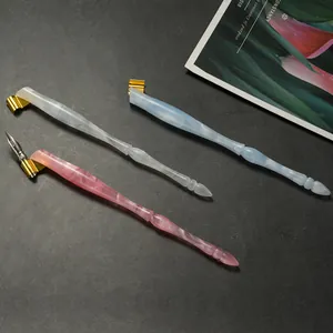 Elegant marbled resin dip pen handles for English calligraphy and Gothic script practice