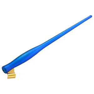 Elegant blue resin dip pen holder for Gothic calligraphy and English writing practice