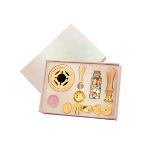 Cherry blossom wax seal stamp kit with melting stove and wax beads set