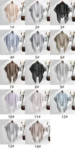 Collection of floral Bali yarn square scarves in fourteen stylish patterns