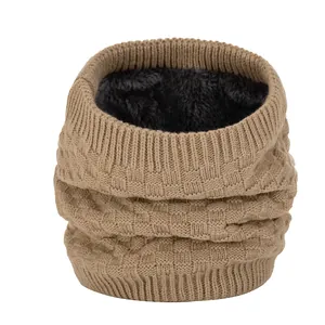 Warmer thermischer Strick-Halswärmer mit Plüschfutter gemütlicher Winterschal für Kälte