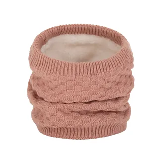Winter Strick Plüsch Halswärmer, verdickter Fleece gefütterter warmer Schlauchschal für Outdoor.