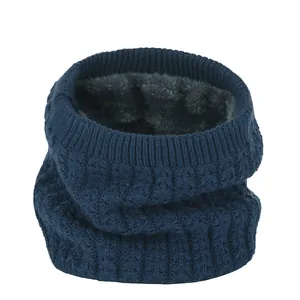 Winter thick fleece-lined knitted neck warmer for men and women outdoor cold proof snood