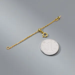 S925 sterling silver extension chain for jewelry DIY with spring clasp and pin