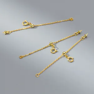 S925 sterling silver gold-plated cross chain jewelry extensions with spring clasps
