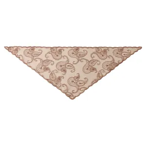 Eleganter beiger Dreiecksschal mit Paisley-Stickerei aus Nylonspitze, vielseitiges Mode-Accessoire