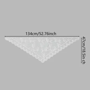 Detaillierte Größentabelle für weißes besticktes Spitzen-Dreieckstuch für Damen Mode
