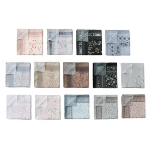 Elegant collection of printed Bali yarn square scarves featuring various floral and paisley patterns.