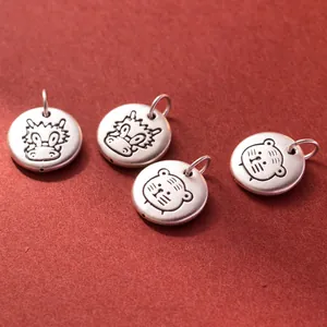 Premium 999 sterling silver 3D zodiac pendants for DIY jewelry making and bracelets