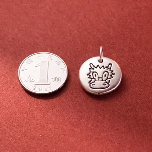 999 pure silver zodiac dragon pendant for DIY jewelry and braided bracelets