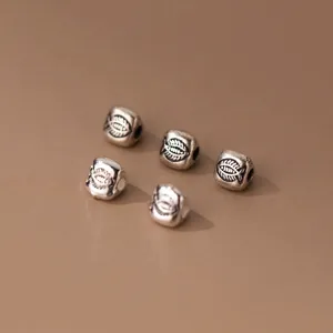 Perline Distanziatrici a Triangolo in Argento Sterling 925 Vintage Ossidato Motivo Pesce Perline Sciolte per Braccialetto Fai da Te Creazione Gioielli Artigianato Materiale Accessori Componente