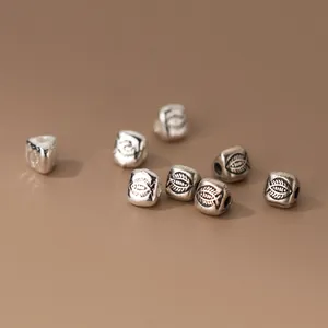 Perline distanziatrici triangolari in argento 925 motivo pesce antico per gioielli DIY