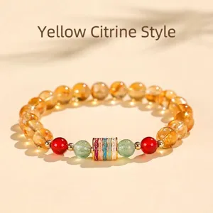 Gelbes Kristallarmband im neuen chinesischen Stil mit Achatperlen