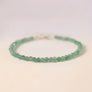 Vintage Aventurin Jade Facettierte Perle Armband Minimalistisch Naturstein Schmuck Für Damen Grün Vergoldeter Verschluss Eleganter Schmuck