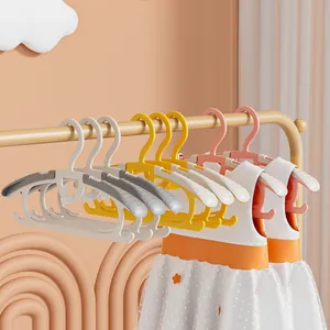 Telescopic Kids Clothes Hangers Non-Slip Adjustable Baby Clothes Hangers Seamless Wide Shoulder Child Wardrobe Organization PP Plastic Hangers