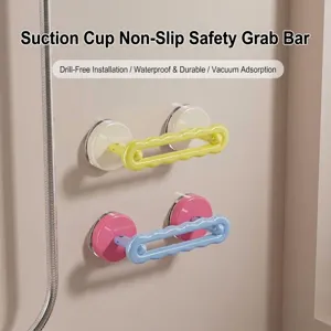 Suction Cup Bathroom Grab Bar ABS Anti-Slip Safety Handle No Drilling Shower Handrail for Elderly Toilet Bathtub
