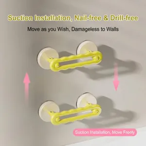 Yellow suction cup bathroom safety handle for elderly non-slip wall mount no drilling required