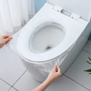Einweg WC-Sitzbezüge Wasserdicht PE Tragbar Reise Toilettenmatten Einzeln Verpackt Für Hotel Badezimmer Hygiene Schutz