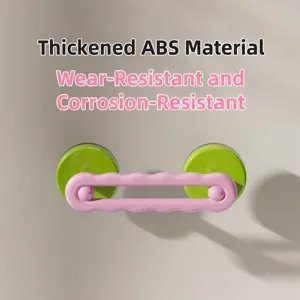 Durable suction cup bathroom safety grab bar made of thickened pink and green ABS material