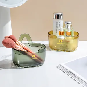 Translucent wall-mounted storage baskets for ginger, garlic, or cosmetics organizer