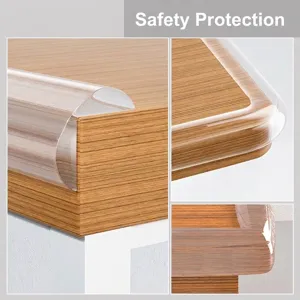 Transparent table edge and corner bumper protectors for baby safety in home furniture