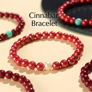 Natural Freshwater Pearl Cinnabar Beaded Bracelet For Women Zodiac Year Luck Bracelet Ethnic Red Stone Bracelet Jewelry