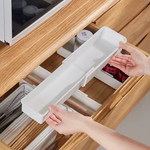 Organizador de Cajones Extensible Bandeja Blanca Caja de Almacenamiento de Polipropileno para Utensilios de Cocina Cosméticos Escritorio Organización del Hogar Longitud Ajustable