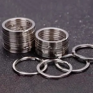 304 Stainless Steel Round Flat Smooth Key Rings For DIY Keychain Jewelry Making Minimalist High Strength Polished Metal Split Ring Accessories