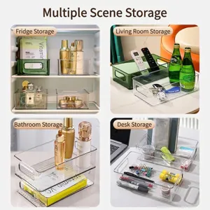 Organizador de escritorio de acrílico transparente para cosméticos y suministros