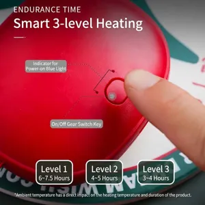 Portable rechargeable hand warmer with 3 heating levels and a very long endurance