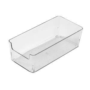 Professional clear plastic desk drawer organizer bin for cosmetics and office supplies