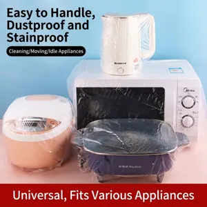 Disposable Transparent LDPE Plastic Dust Covers Waterproof Universal Elastic Appliance Furniture Protective Film