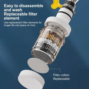 Universeel 6-laags roterend keukenwaterfilter met handige vervangbare elementen