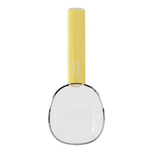 Multifunctional transparent rice scoop with yellow sealing clip handle for food storage