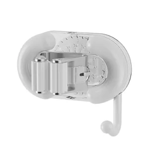 Minimalist light luxury suction cup mop holder with wall-mounted hook for storage