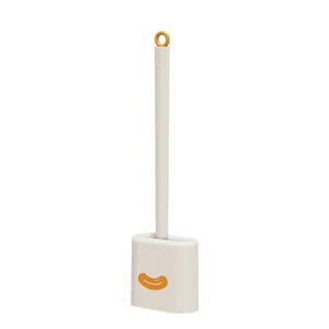 Ensemble de brosse de toilette murale minimaliste avec de jolis accents orange vif